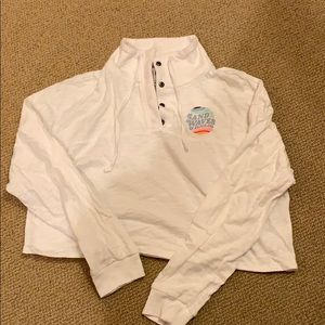 PINK CROPPED LONG SLEEVE PULLOVER